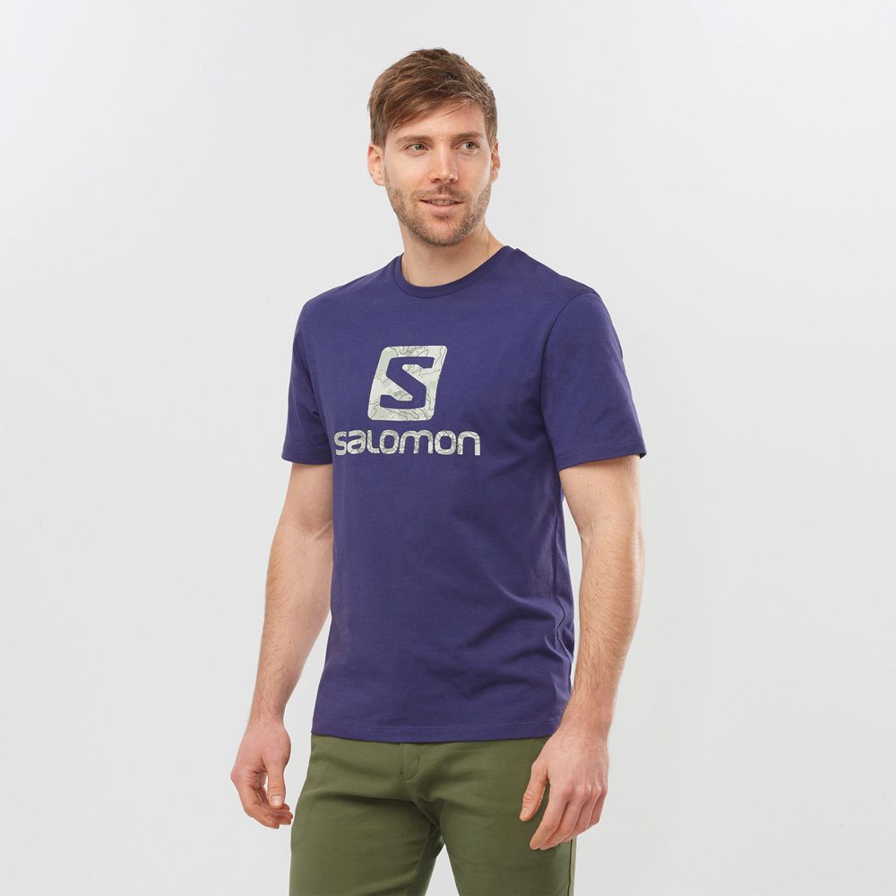 SALOMON UK OUTLIFE LOGO - Mens T-shirts Navy,OAEQ65923